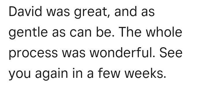 5-star client review for sugar waxing and body grooming services